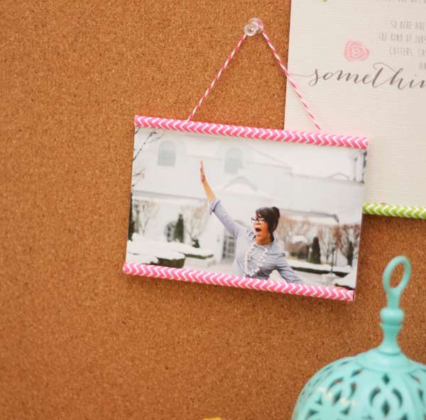 DIY Chevron Paper Straw Frames from Amber of Damask Love.