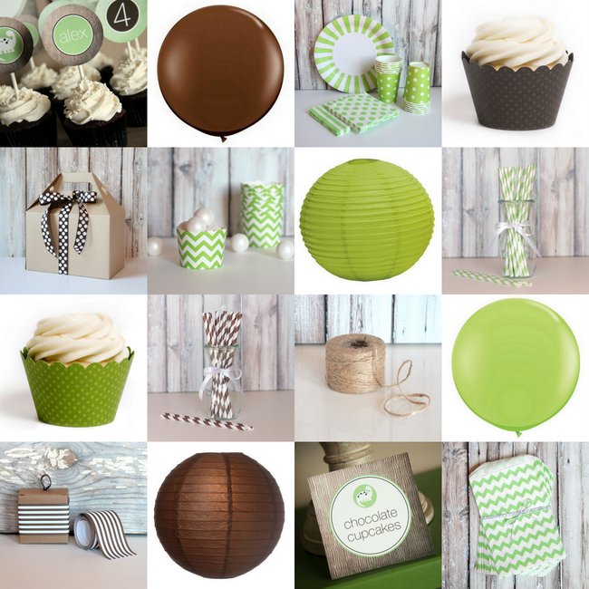 green party supplies brown party supplies