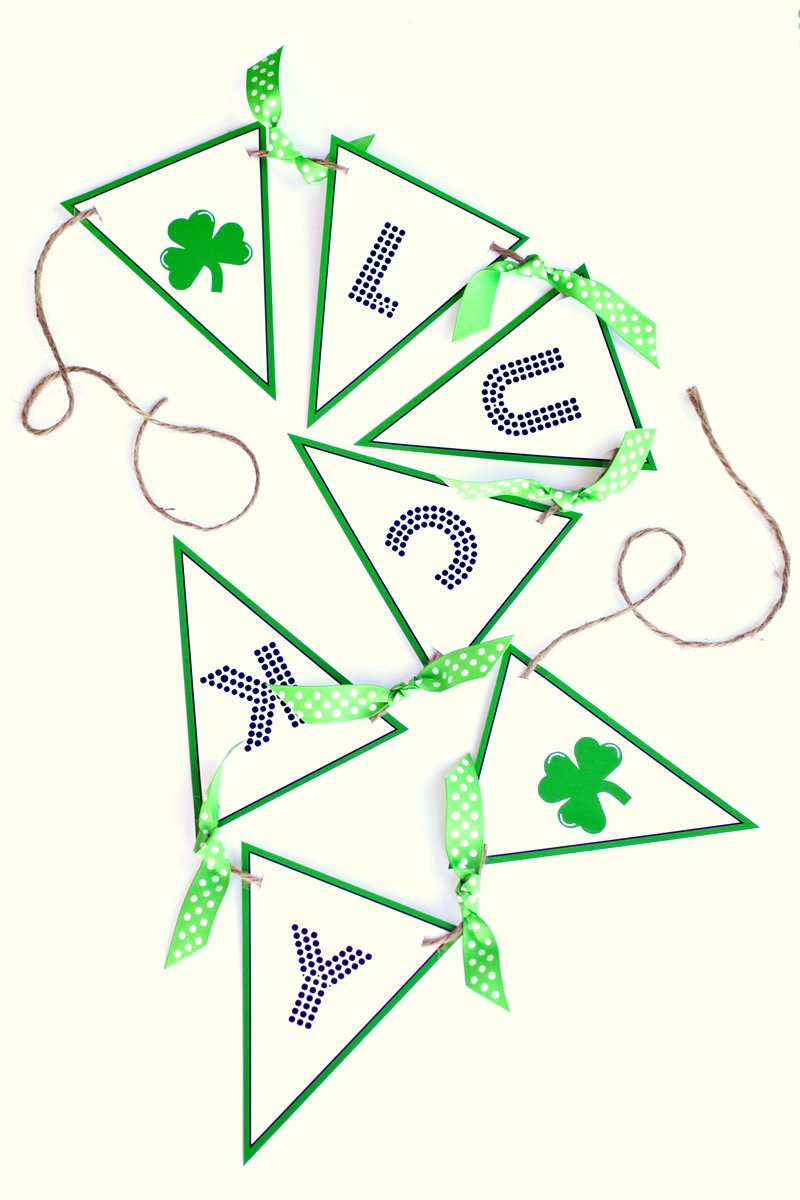 free printable st. pattys day lucky banner