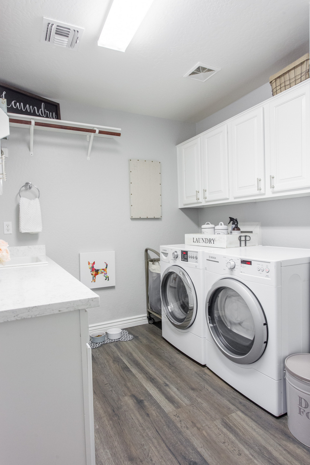 White and Gray Laundry Room