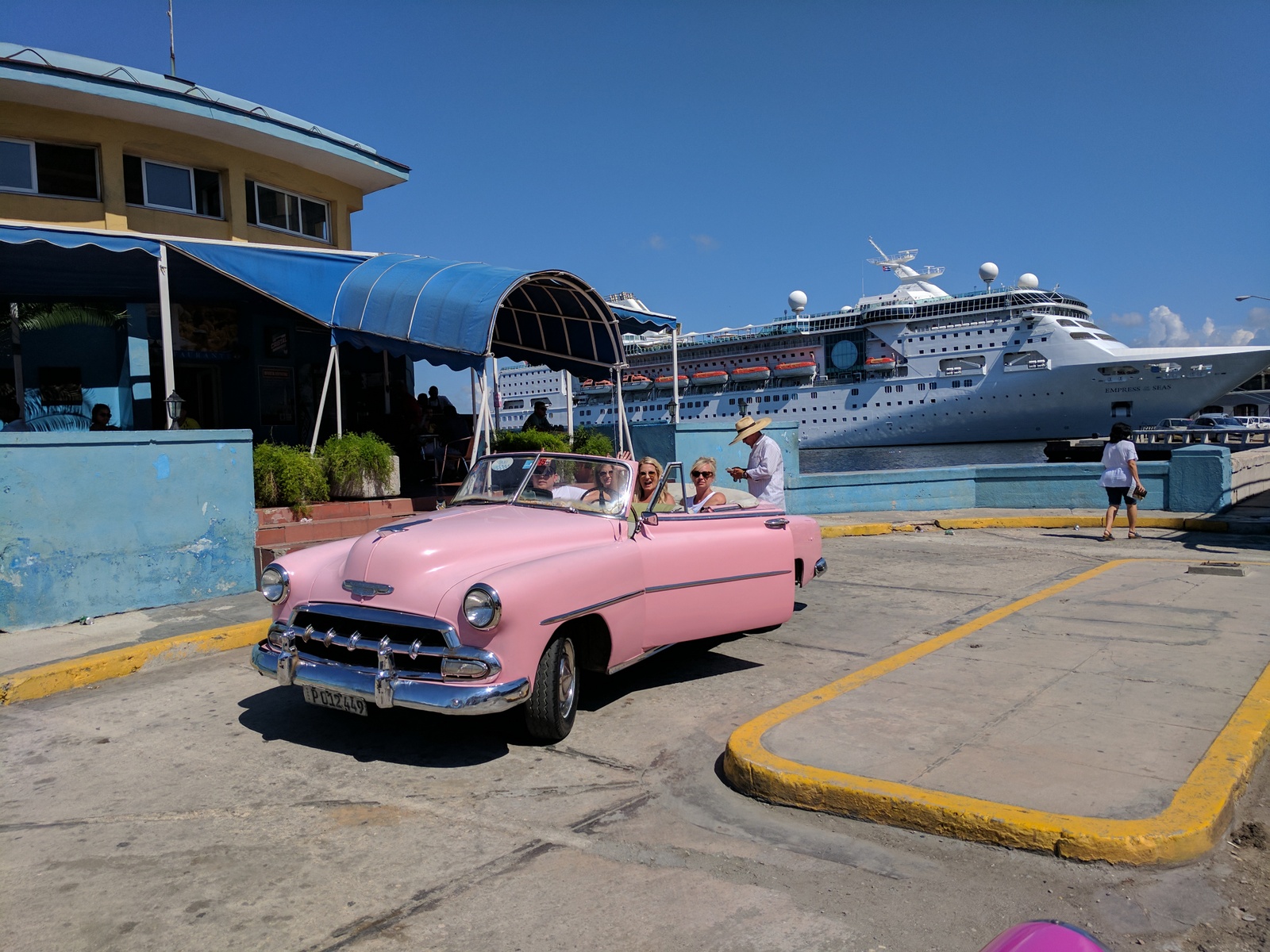 pink classic car in havana cuba