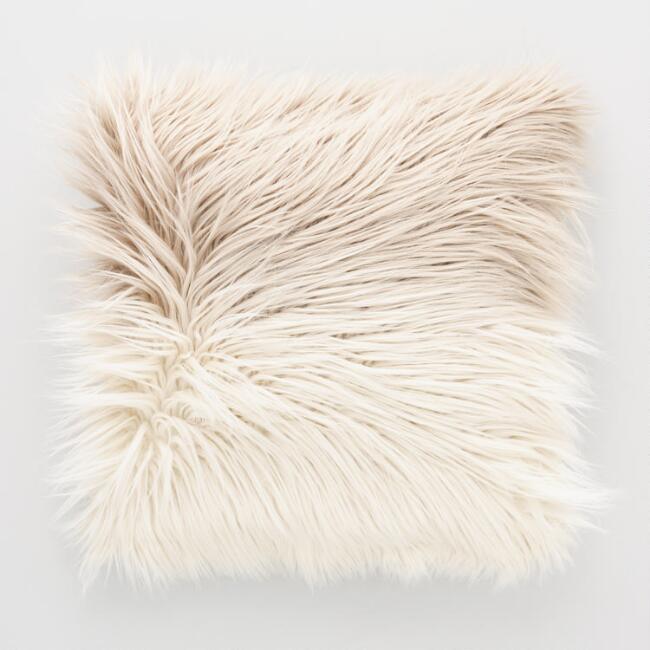 Faux Mongolian Fur Pillow