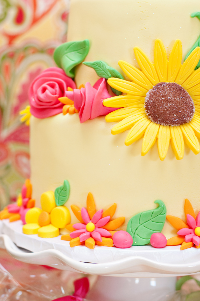 Sunflower Fairy Garden Flower Cake - The TomKat Studio