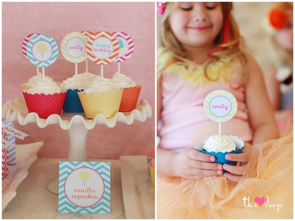 Cotton Candy Party-Rock Candy Cupcakes  |  The TomKat Studio