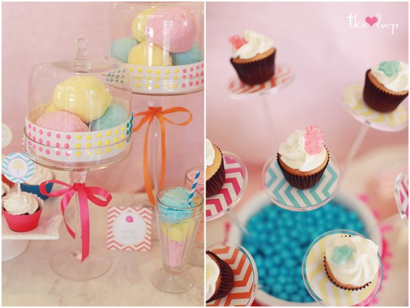 Cotton Candy Party-Cotton Candy + Mini Cupcakes |  The TomKat Studio