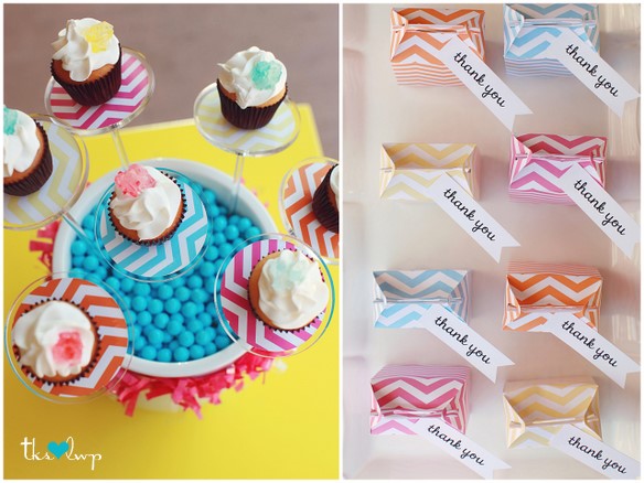 Cotton Candy Party-Pastry Pedestal and Favor Boxes  |  The TomKatStudio