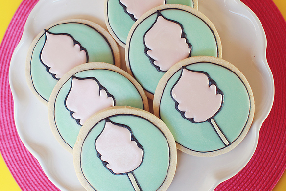 Cotton Candy Party-Cotton Candy Cookies  |  The TomKat Studio