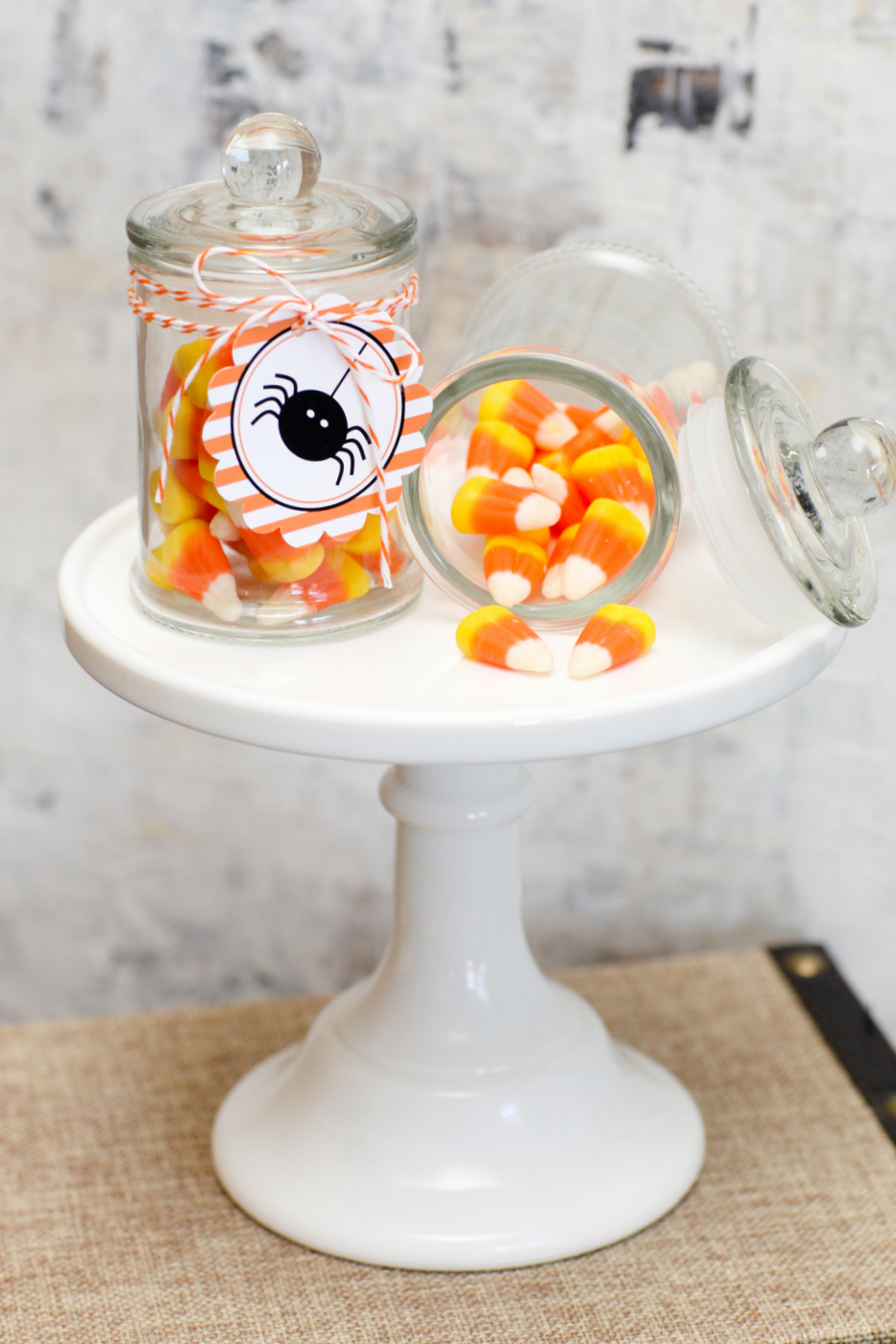 Halloween Candy Jars | The TomKat Studio - Find these adorable mini glass jars in our shop! shoptomkat.com