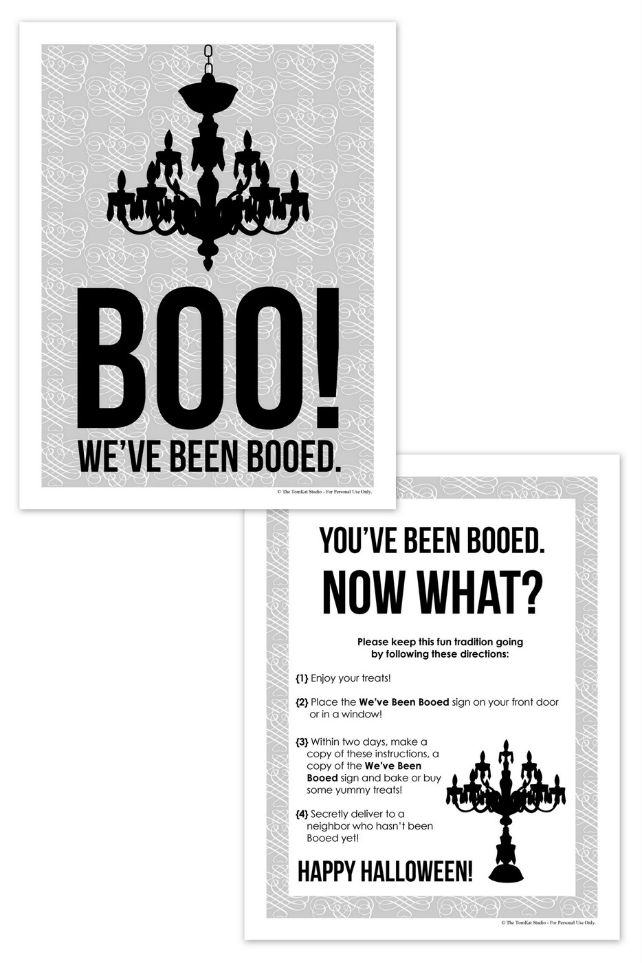2011 Printable BOO Sign - Chandelier