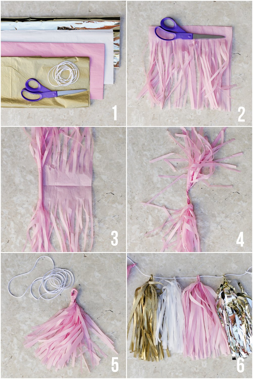 Lavender FIESTA Tissue Tassel Garland Kit : Mint Green Tissue Paper Garland Birthday Hot Pink DIY Tassel Garland Kit Pistachio