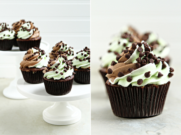 Mint Chocolate Cupcakes from My Baking Addiction via The TomKat Studio.