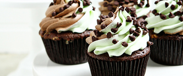 Mint Chocolate Cupcakes from My Baking Addiction via The TomKat Studio.