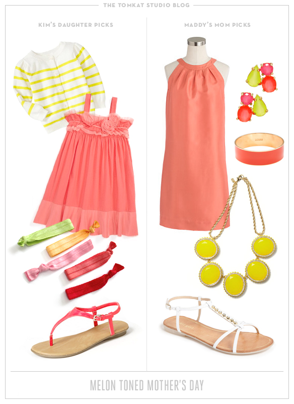 What to Wear: Melon Toned Mother's Day from the TomKat Studio.