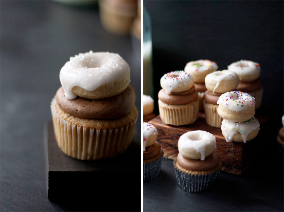 Coffee and Donuts Cupcakes from Always with Butter via TomKat Studio.