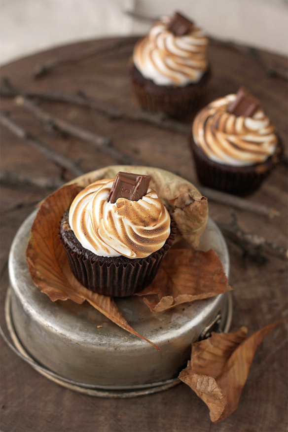S'Mores Cupcakes by 6Bittersweets via TomKat Studio.