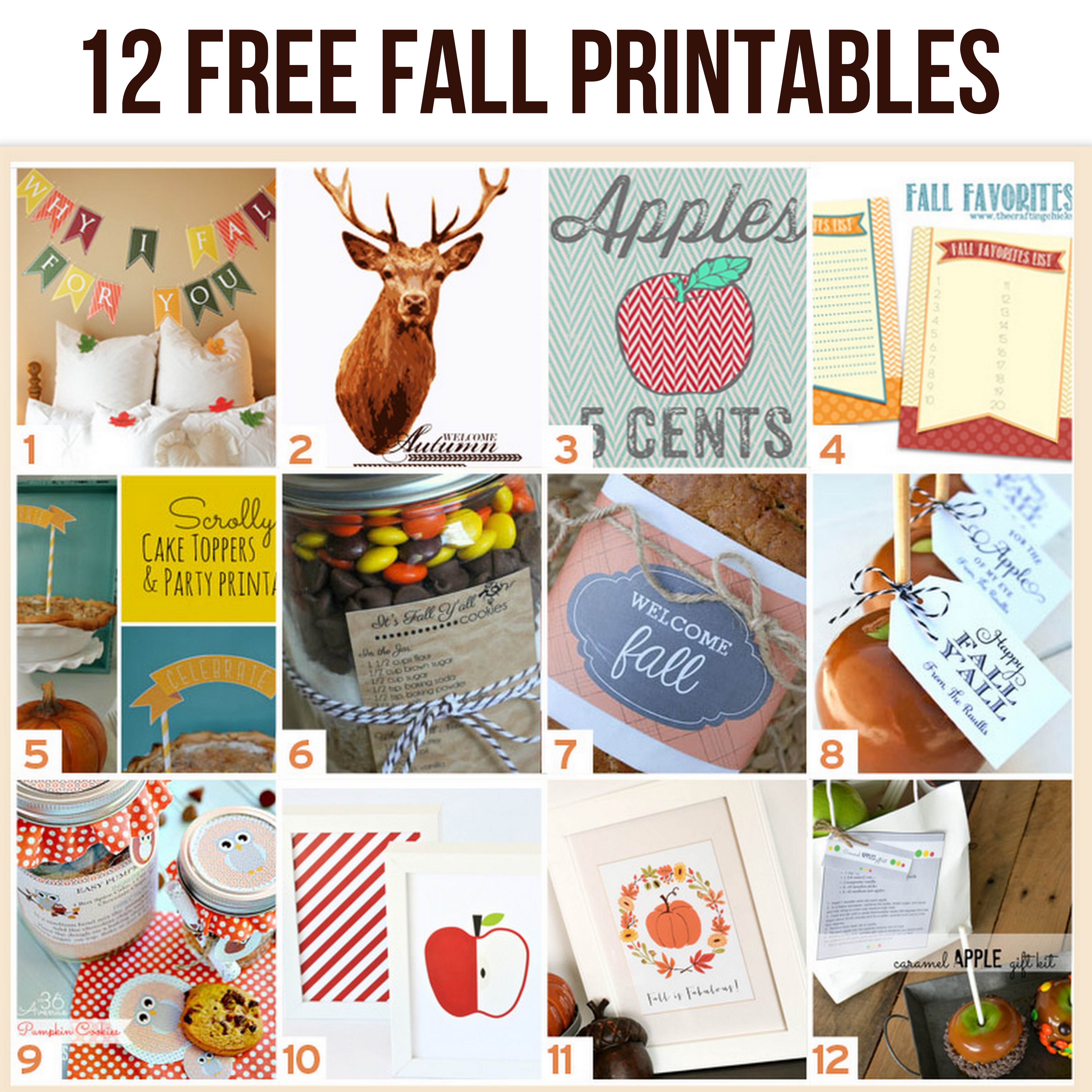 12 free fall printables