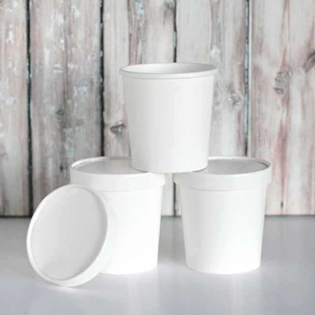 white pint containers