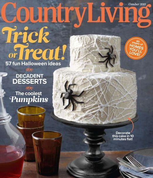 country living magazine october 2013 spider web cake