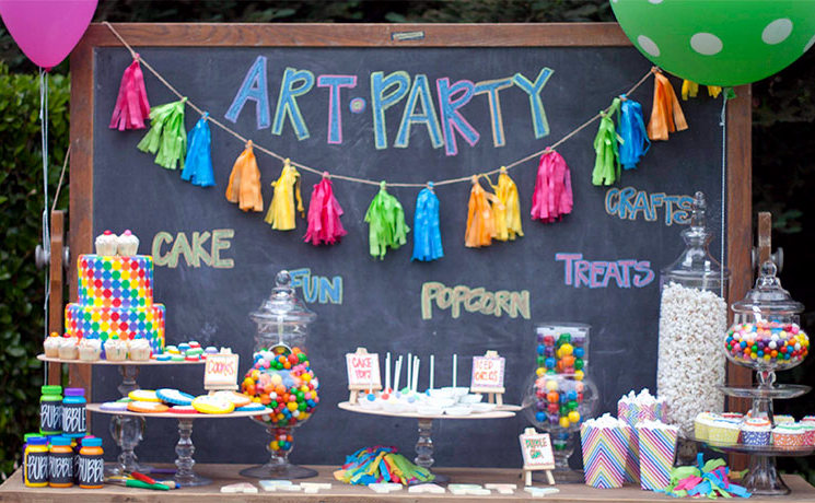 rainbow art party