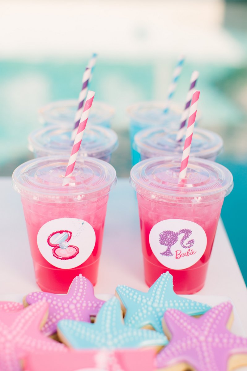 Barbie The Pearl Princess Party Beverages | The TomKat Studio