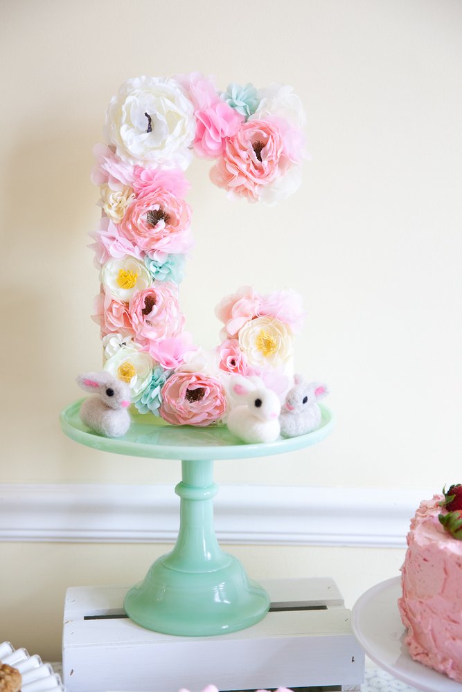 Floral Letter | Bunny Birthday Party 
