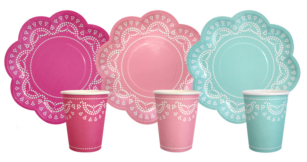 lace paper plates and cups