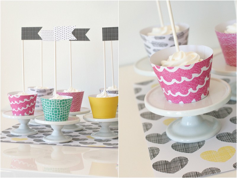 mini cupcake stands with cupcakes