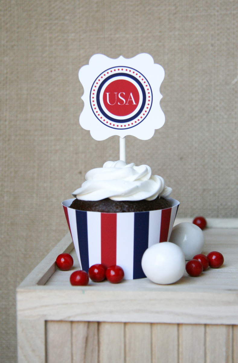 free printable 4th of july cupcake toppers