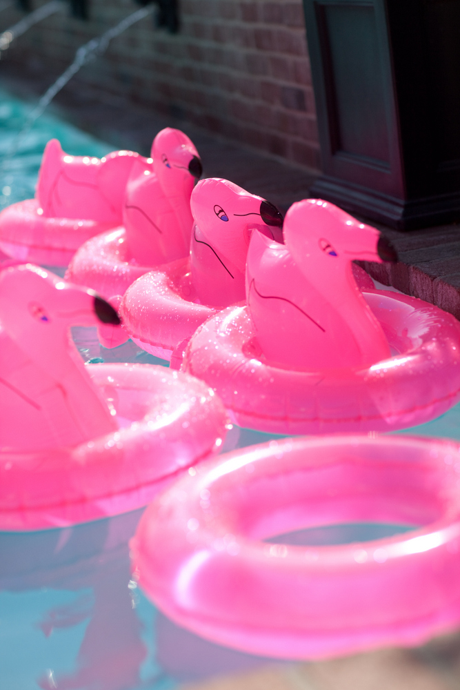 Flamingo Pool Floats - Flamingo Birthday Party | The TomKat Studio