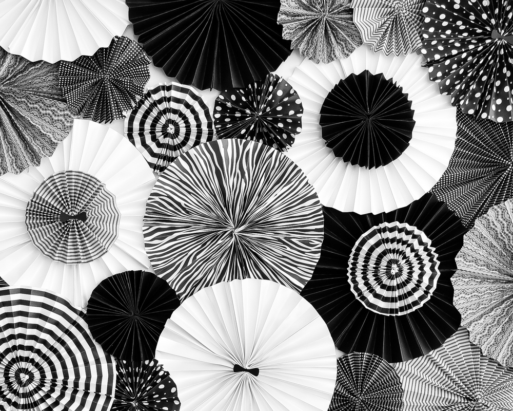 black and white paper pinwheels