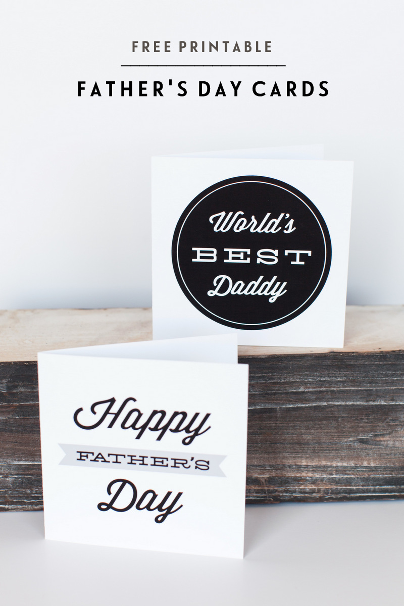 Download these free printable father's day cards to send to all of the Dads in your life! All you need is a black and white printer, nice paper and a paper cutter! Designed by The TomKat Studio