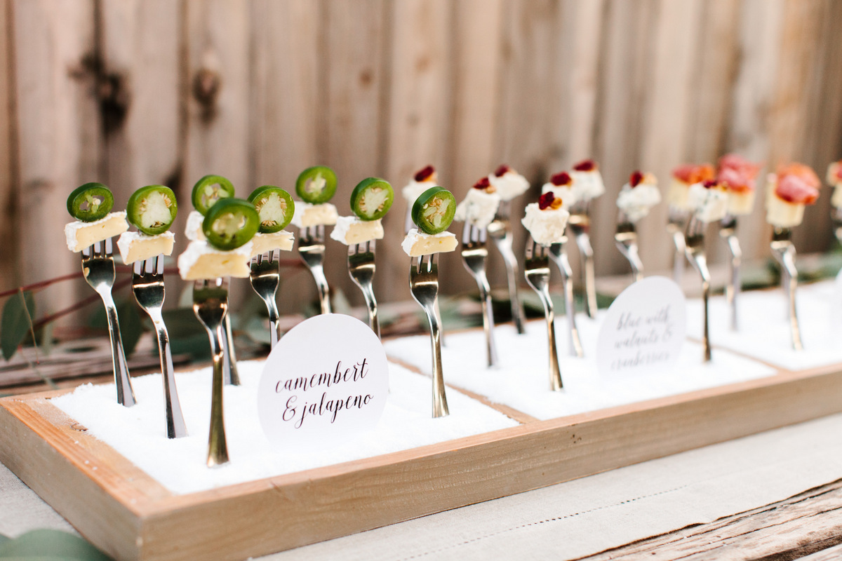 cheese fork wedding display idea - tomkat studio