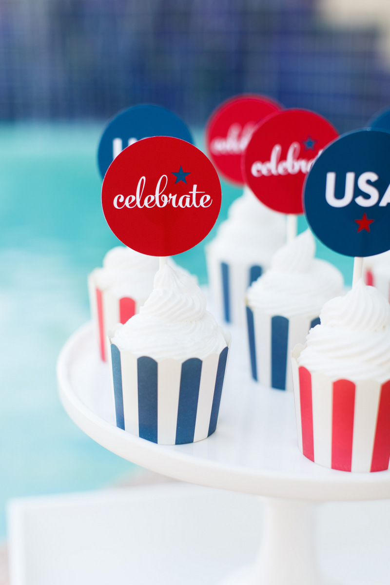 Celebrate 4th of July Cupcake Toppers | Free Printable