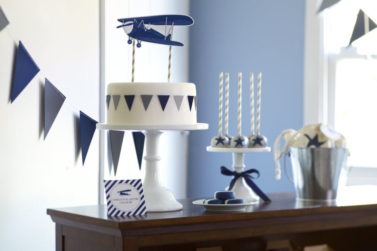 Vintage Airplane Party Cake - The TomKat Studio for Pottery Bar Kids