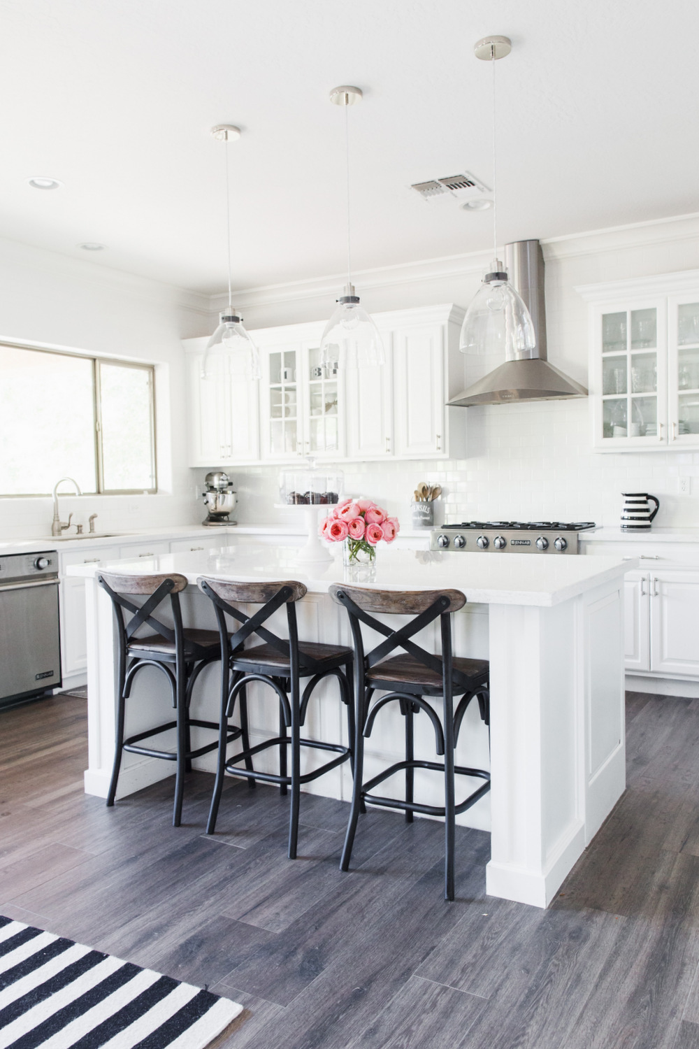 Dream Kitchen with White Cabinets and White Quartz