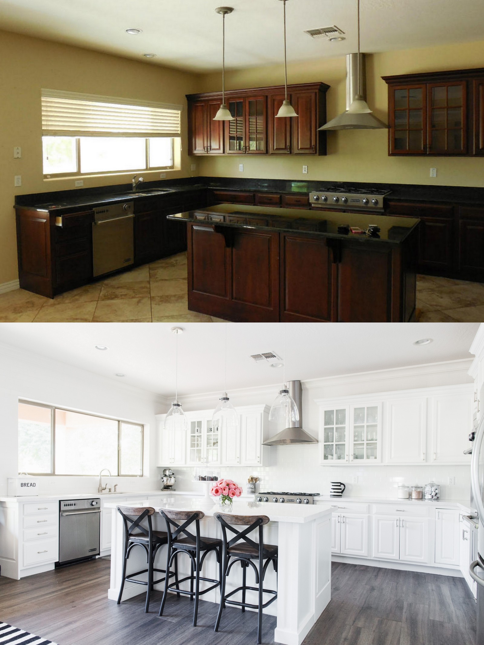 White Kitchen Before and After 