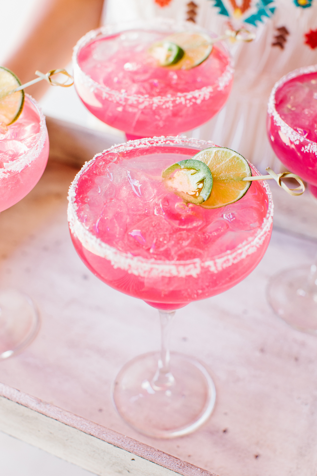 prickly pear margaritas with jalepeno