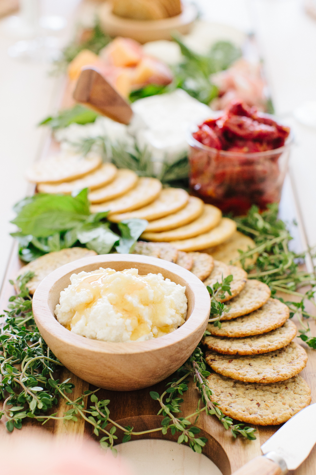 charcuterie board ricotta and crackers