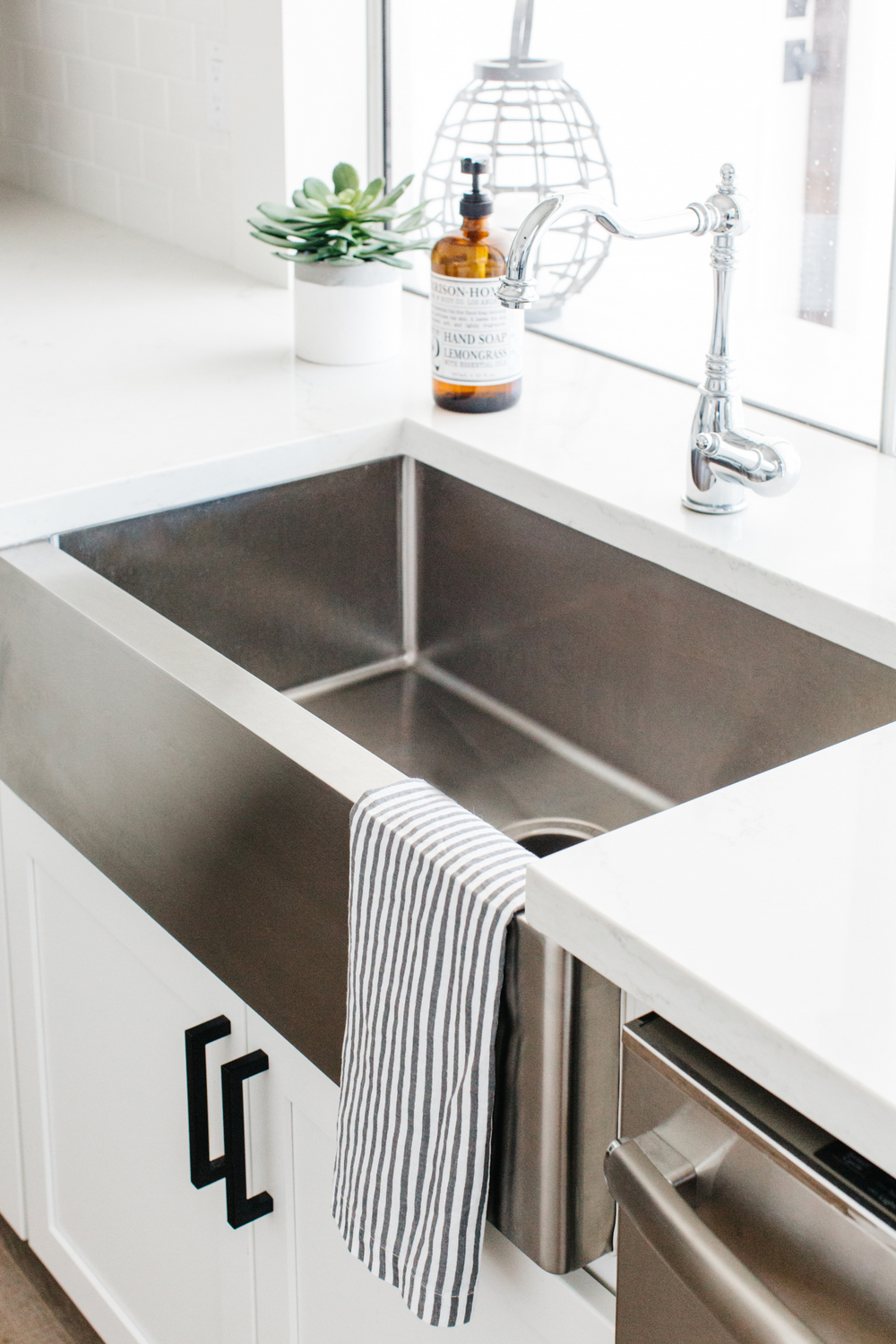 Blanco Stainless Steel Apron Front Sink and Chrome Faucet