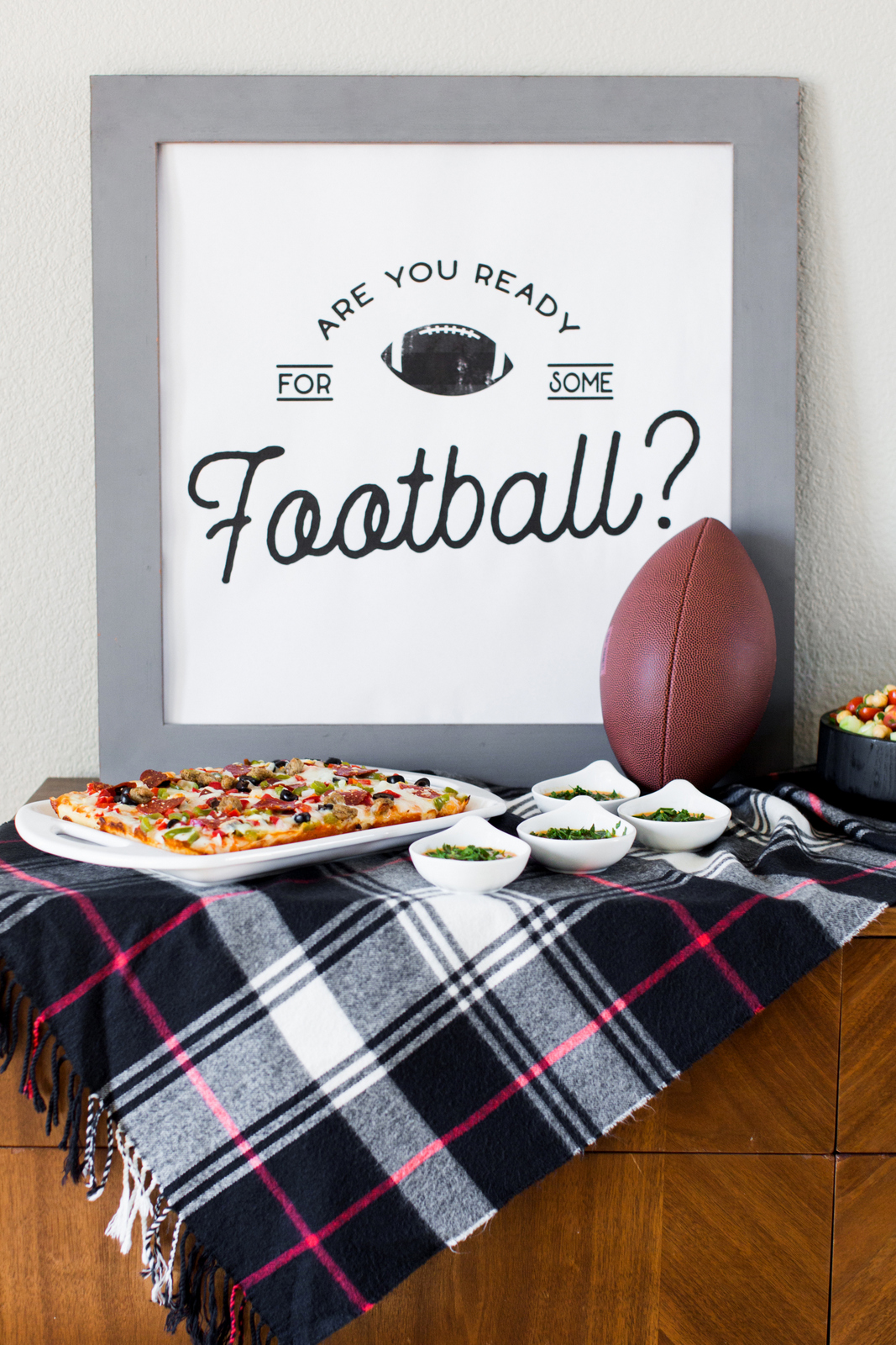 football pizza game day party