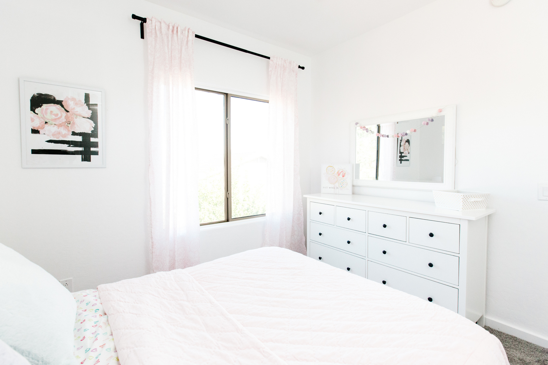 Black White Pink Bedroom