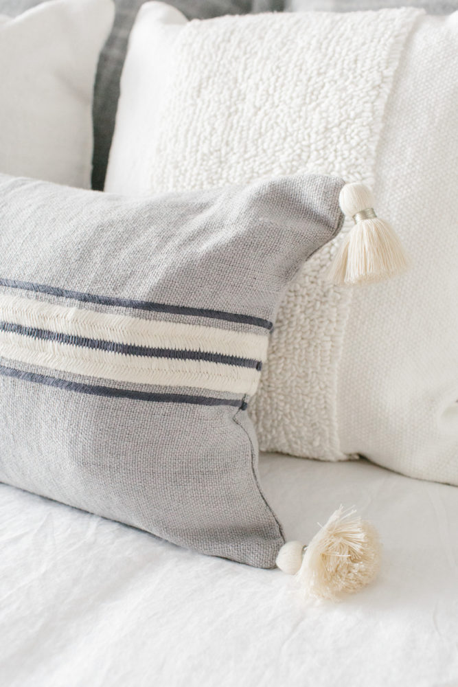 Serena & Lilly Striped Gray Pillow